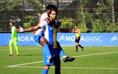 Forgas celebrant un gol a Prada de Moles contra l'Hércules | FC Andorra